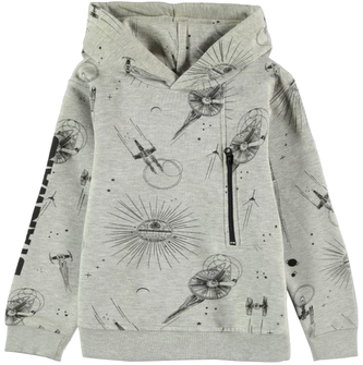 Dětská mikina s kapucí Star Wars|Hvězdné války: Ships (výška 146-152 cm) šedá bavlna