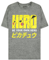 Pánské tričko Pokémon: Pika Hero (M) šedá bavlna