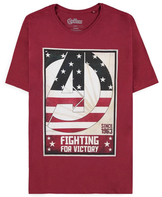 Pánské tričko Marvel|Avengers: Fighting For Victory (L) červená bavlna