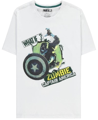 Pánské tričko Marvel: What If...? Captain America Zombie (XL) bílá bavlna