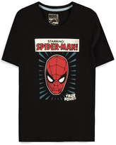 Pánské tričko Marvel|Spiderman: Starring Spider (M) černá bavlna