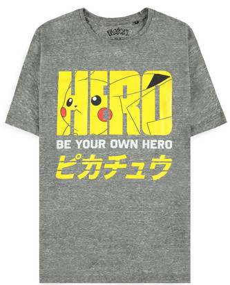 Pánské tričko Pokémon: Pika Hero (S) šedá bavlna