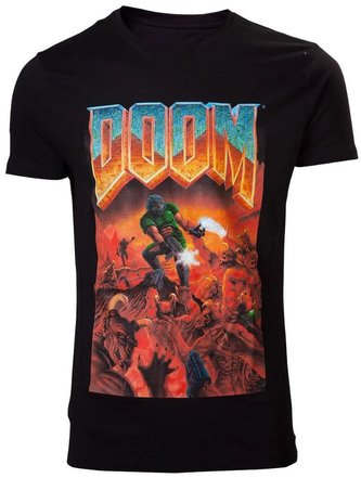 Pánské tričko Doom: Classic Box Art (2XL) černé bavlna