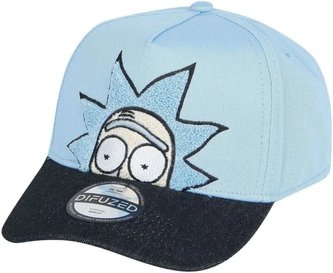 Kšiltovka Rick & Morty: Rick Chenille 2D modrá bavlna