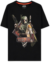 Pánské tričko Star Wars|Hvězdné války: TV seriál The Mandalorian Boba Fett Bounty Hunter (L) černá bavlna