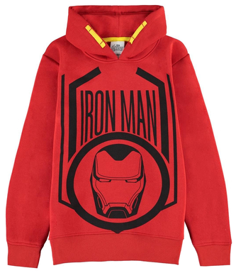 Dětská mikina s kapucí Marvel: Iron Man (výška 134-140 cm) červený polyester