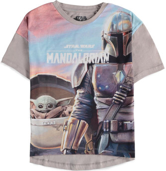 Dětské tričko Star Wars|Hvězdné války: TV seriál The Mandalorian The Child (158-164 cm) šedá bavlna