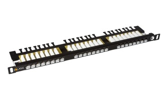 Solarix 19" Patch panel 24xRJ45 CAT6 UTP s vyvaz.lištou černý 0,5U, SX24HD-6-UTP-BK Solarix 19" Patch panel 24xRJ45 CAT6 UTP s vyvaz.lištou černý 0,5U, SX24HD-6-UTP-BK