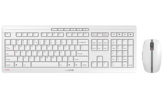 CHERRY set klávesnice a myši STREAM DESKTOP RECHARGE/ bezdrátová/ USB/ dobíjecí / bledě šedá