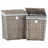 Koš na prádlo, sada 2ks, barva šedivá.