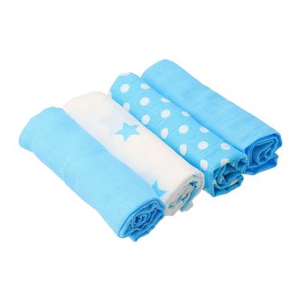 Látkové bavlněné pleny New Baby s potiskem 70 x 70 cm 4 ks tyrkysovo-bílé Látkové bavlněné pleny New Baby s potiskem 70 x 70 cm 4 ks tyrkysovo-bílé