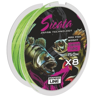 šňůra Sicata X8 0,18mm 150m