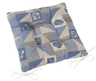 Sedák EMA prošívaný - patchwork modrý - 40x40 cm, prošívaný