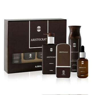 Ajmal Aristocrat Him - EDP 75 ml + deodorant 200 ml + olej na vousy 30 ml + sprchový gel 200 ml man