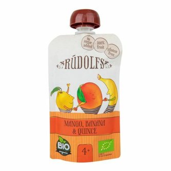 Rudolfs Kapsička ovocná mango, banán, kdoule 110 g BIO