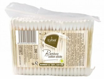 Lybar Original Natural Bamboo vatové tyčinky v sáčku 200 ks