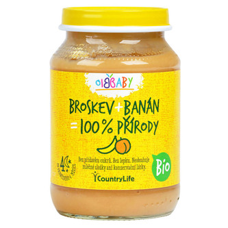 Country Life Příkrm broskev, banán BIO 190 g