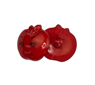 Knoflík - červené jablíčko - prům. 15 mm
