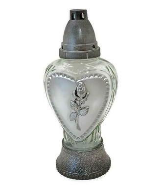 Hřbitovní sklo 28cm svíčka vklad 80g  LAZ411ST