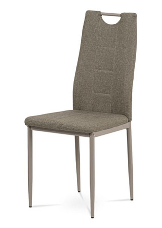 Jídelní židle, cappuccino látka, kov cappuccino lesk