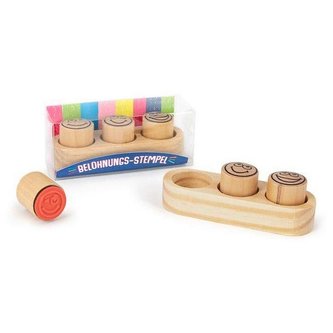 Sada dřevěných razítek - Smajlíci 3 ks