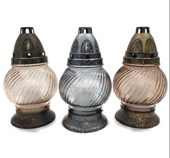 Hřbitovní sklo 19cm svíčka vklad 50g  LA21P