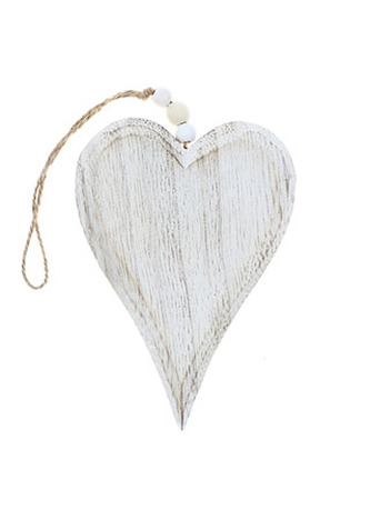 Srdce dřevěné, dekorace na pověšení.