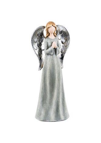 Anděl, šedivá barva, magneziová keramika dekorační