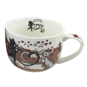 Home Elements porcelánový hrnek Kočky ve městě 500 ml