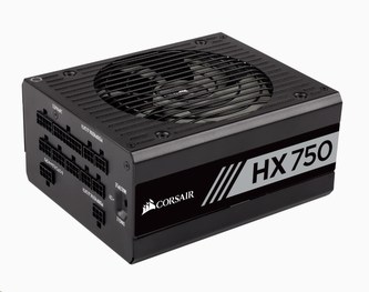CORSAIR zdroj, HX750-80 PLUS® PLATINUM Certified PSU (ATX, 750W, Modular)