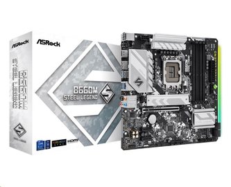 ASRock MB Sc LGA1700 B660M STEEL LEGEND, Intel B660, 4xDDR4, 1xDP, 1xHDMI, mATX