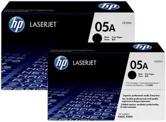 HP 05A Black LJ Toner Cart, 2-pack, CE505D (2,300 / 2,300 pages)
