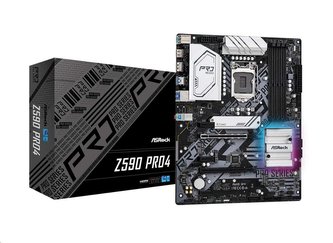 ASRock MB Sc LGA1200 Z590 PRO4, Intel Z590, 4xDDR4, 1xDP, 1xHDMI