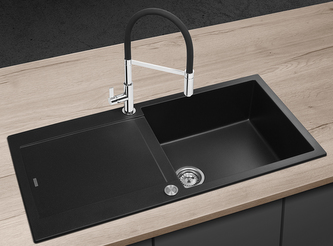 DG15L60bc Dřez granitový s odkapem Linea ČERNÝ