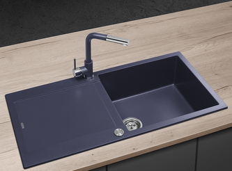 DG15L60dg Dřez granitový s odkapem Linea TMAVĚ ŠEDÝ