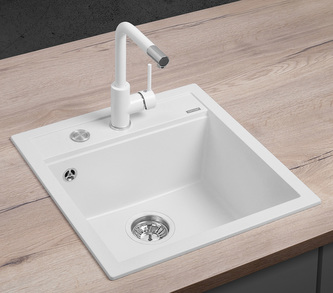 DG00C50wh Dřez granitový bez odkapu Cubis BÍLÝ