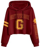 Dámská croptop mikina Harry Potter: Nebelvírský vysokoškolský styl (L) červená