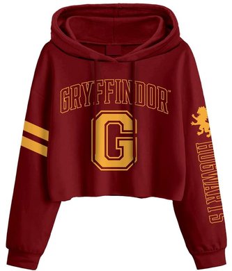 Dámská croptop mikina Harry Potter: Nebelvírský vysokoškolský styl (L) červená