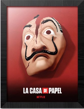 Plakát v rámu La Casa De Papel|Papírový dům: Maska (30 x 40 cm)