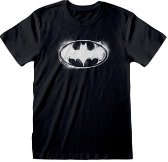 Pánské tričko DC Comics|Batman: Distressed Mono Logo (M) černé bavlna