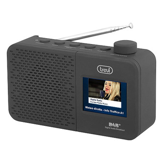 Rádio Trevi, DAB 795 R BK, přenosné, DAB+/FM, alarm, TFT barevný displej, automatické/manuální ladění, baterie 4xAA/adaptér 230V