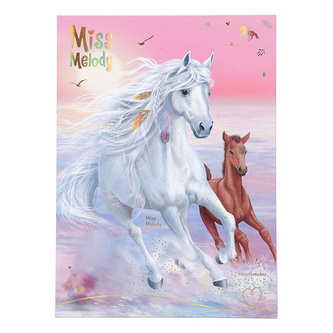 Dopisní sada Miss Melody, Papíry, obálky, samolepky, v deskách