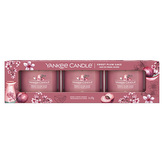 Sada votivní svíček Yankee Candle, Sladké švestkové saké, 3 x 37 g