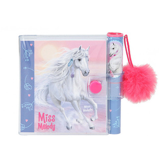 Bloček s propiskou Top Model ASST, Miss Melody, barva modrá, růžový přívěsek