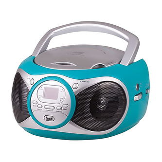 Rádio Trevi, CD 512, rádio, CD přehrávač, LED displej, na baterky, tyrkysový
