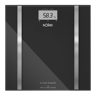 Váha Solac, PD7636, osobní, inteligentní, plochý design, tvrzené sklo, automatické vypnutí, indikátor přetížení a vybité baterie, digitální displej