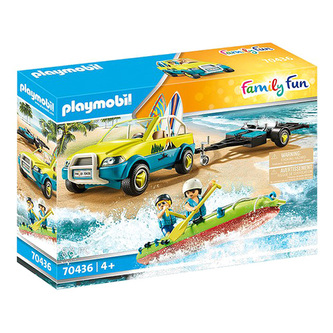 Plážové auto s přívěsem pro kánoi Playmobil, Prázdniny, 88 dílků