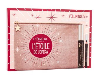 L´Oréal Paris Voluminous řasenka Voluminous 7,5 ml + tužka na oči Superliner Le Khol 0,8 g 101 Midnight Black + kosmetická taštička