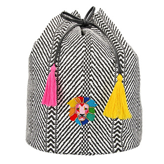 Stahovací batoh Top Model, Bílo-černý, se lvem