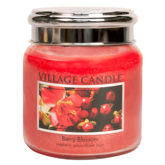 Svíčka ve skleněné dóze Village Candle, Červené květy, 454 g